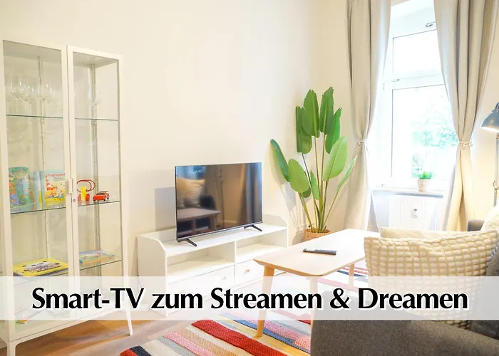 Ihr Rueckzugsort In - Grosszuegiges Altbau-apartment Mit 2sz, Kingsize Betten, Nobilia Kueche, 55 Zoll Smart-tv, 250mbts Wifi, Kostenloses Parken - Nur Wenige Minuten Vom Zentrum Und Nordstrand Entfernt - Kostenloser Waschraum Im Gebaeude * Erfurt
