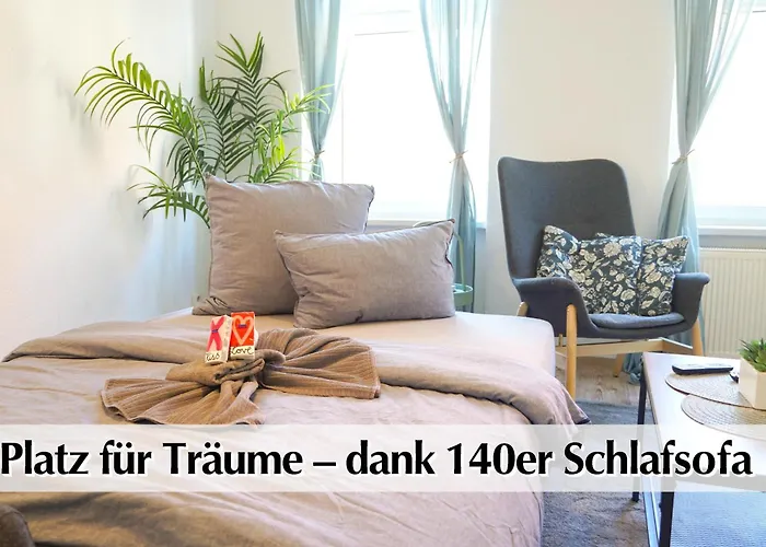 Appartement Ihr Rueckzugsort In - Grosszuegiges Altbau-apartment Mit 2sz, Kingsize Betten, Nobilia Kueche, 55 Zoll Smart-tv, 250mbts Wifi, Kostenloses Parken - Nur Wenige Minuten Vom Zentrum Und Nordstrand Entfernt - Kostenloser Waschraum Im Gebaeude Erfurt